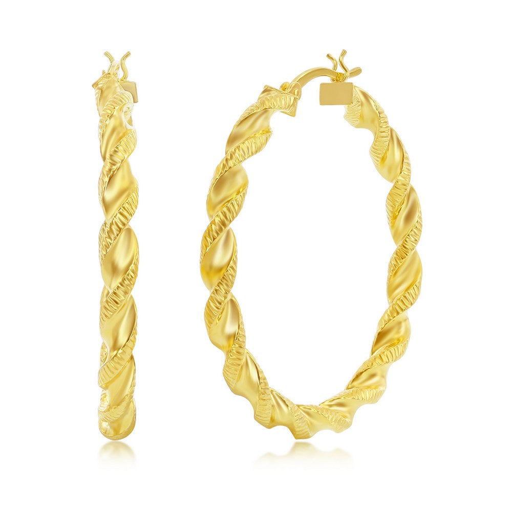 Twisted Hoops-Gold Plated - Silvadi