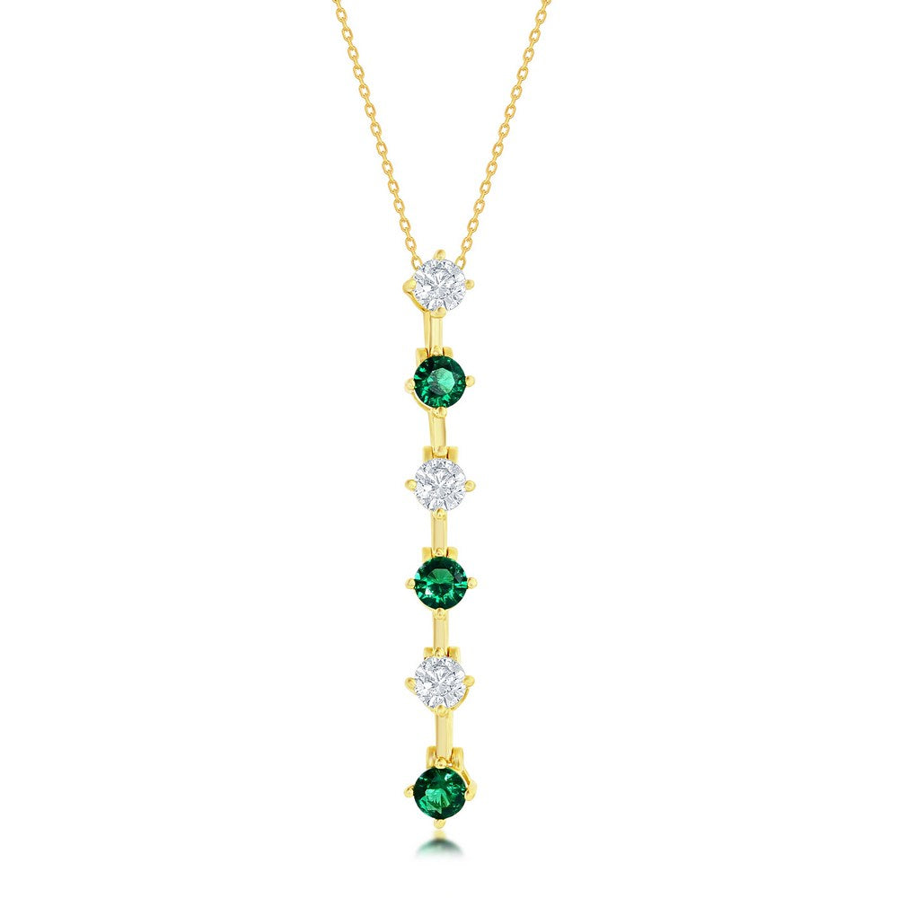 Women Emerald Necklace | Emerald Row Necklace | Silvadi