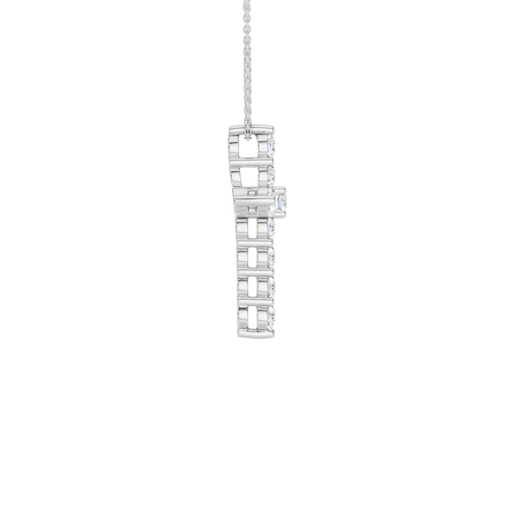 11-Stone Cross Pendant (Round) in 14K White Gold – Silvadi Jewelry Aurora CO