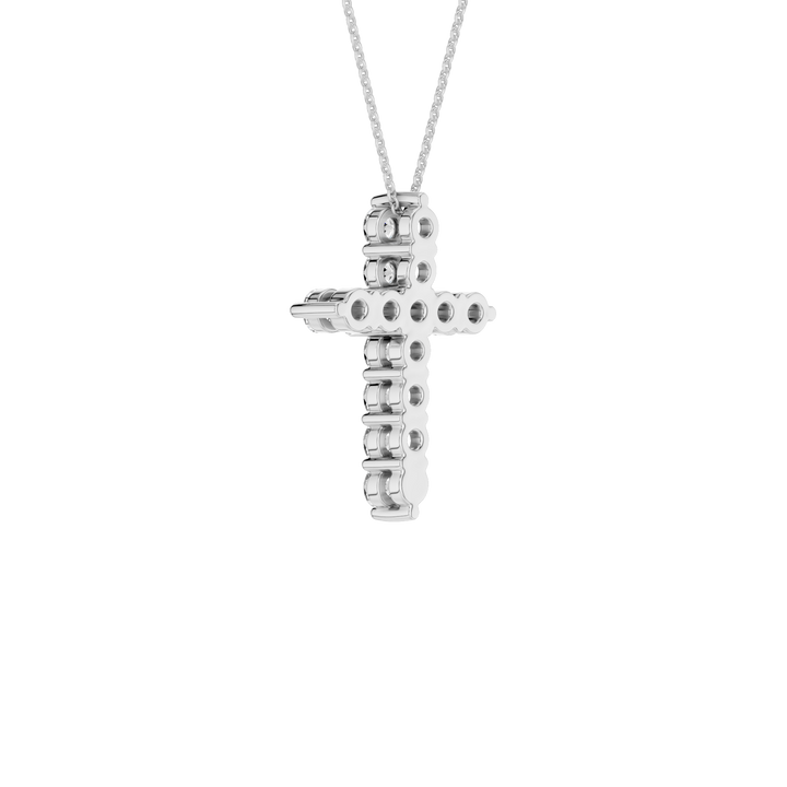 11-Stone Cross Pendant (Round) in 14K White Gold – Silvadi Jewelry Aurora CO