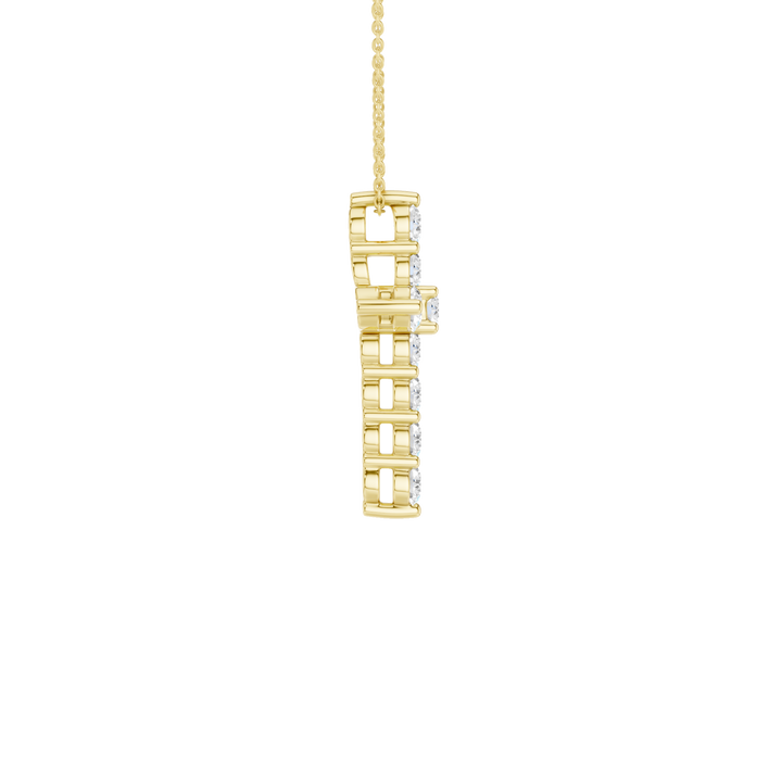 11-Stone Cross Pendant (Round) in 14K Yellow Gold – Silvadi Jewelry Aurora CO