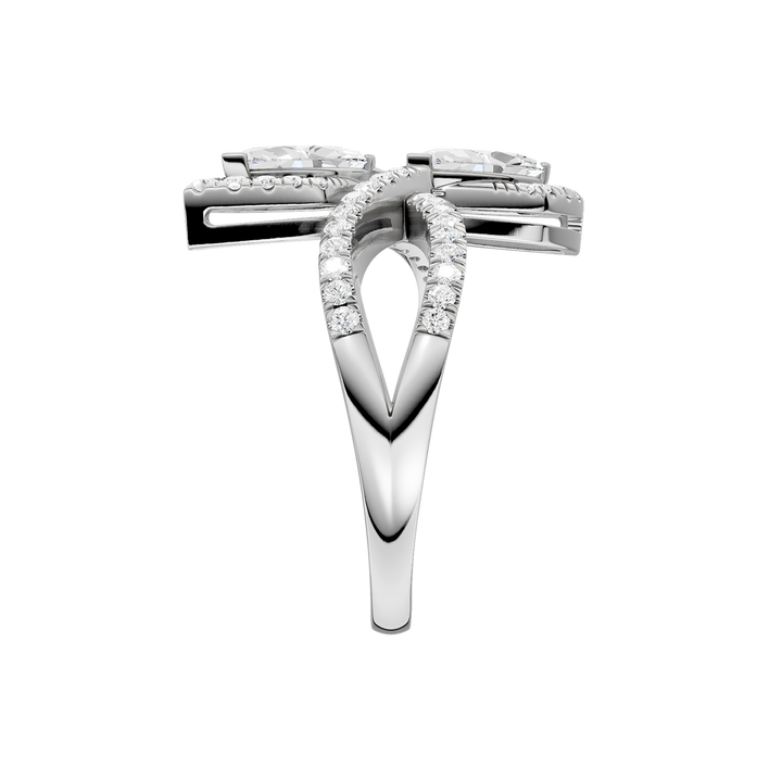 2-Stone Bypass Ring (Marquise, Round) in 14K White Gold – Silvadi Jewelry Aurora CO