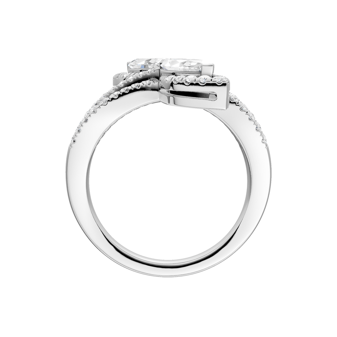 2-Stone Bypass Ring (Marquise, Round) in 14K White Gold – Silvadi Jewelry Aurora CO