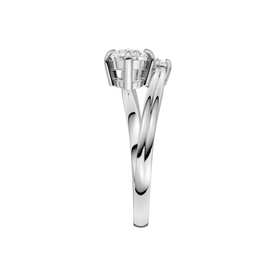 2-stone Bypass Ring (Round) in 14K White Gold – Silvadi Jewelry Aurora CO