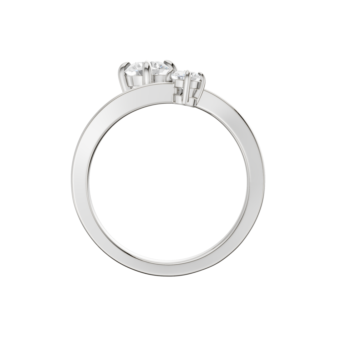 2-stone Bypass Ring (Round) in 14K White Gold – Silvadi Jewelry Aurora CO