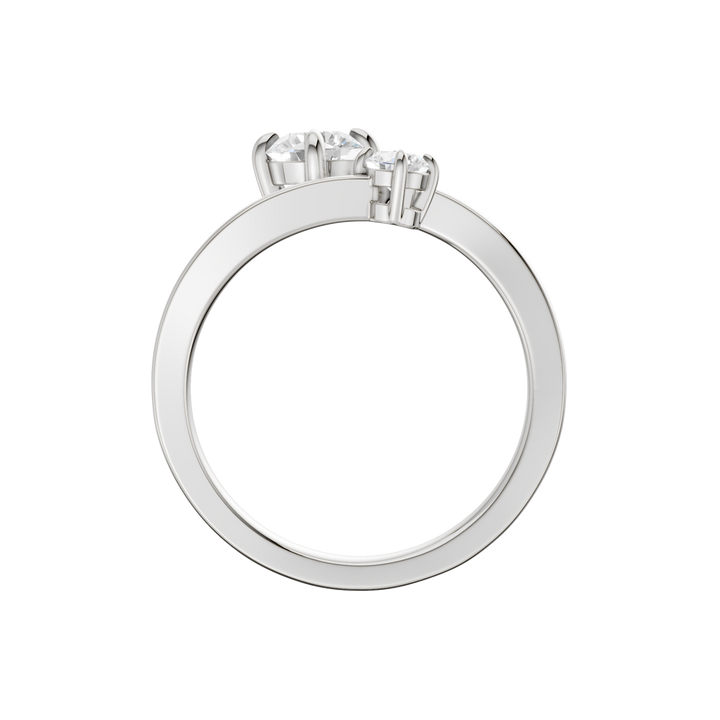 2-stone Bypass Ring (Round) in 14K White Gold – Silvadi Jewelry Aurora CO