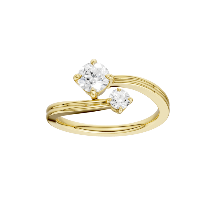 2-stone Bypass Ring (Round) in 14K Yellow Gold – Silvadi Jewelry Aurora CO