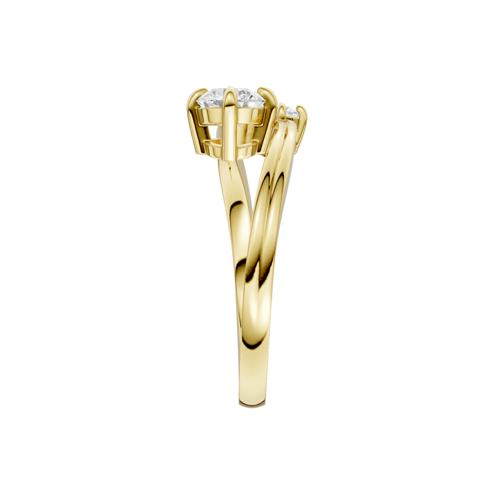 2-stone Bypass Ring (Round) in 14K Yellow Gold – Silvadi Jewelry Aurora CO