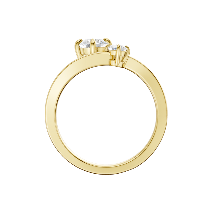 2-stone Bypass Ring (Round) in 14K Yellow Gold – Silvadi Jewelry Aurora CO