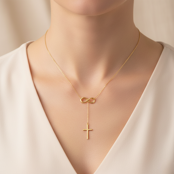 Infinity and Cross Necklace