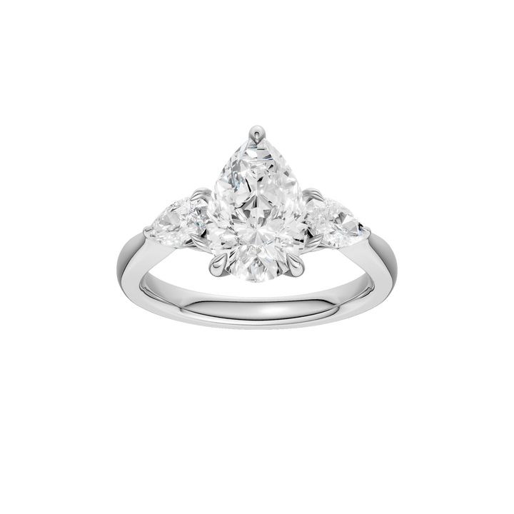 3 Stone Ring (Pear) in 14K White Gold – Silvadi Jewelry Aurora CO
