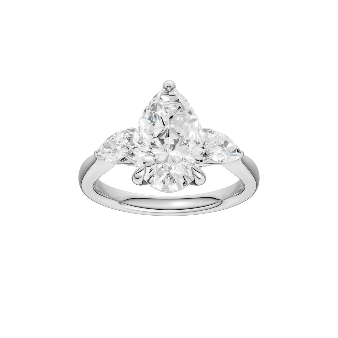 3 Stone Ring (Pear) in 14K White Gold – Silvadi Jewelry Aurora CO