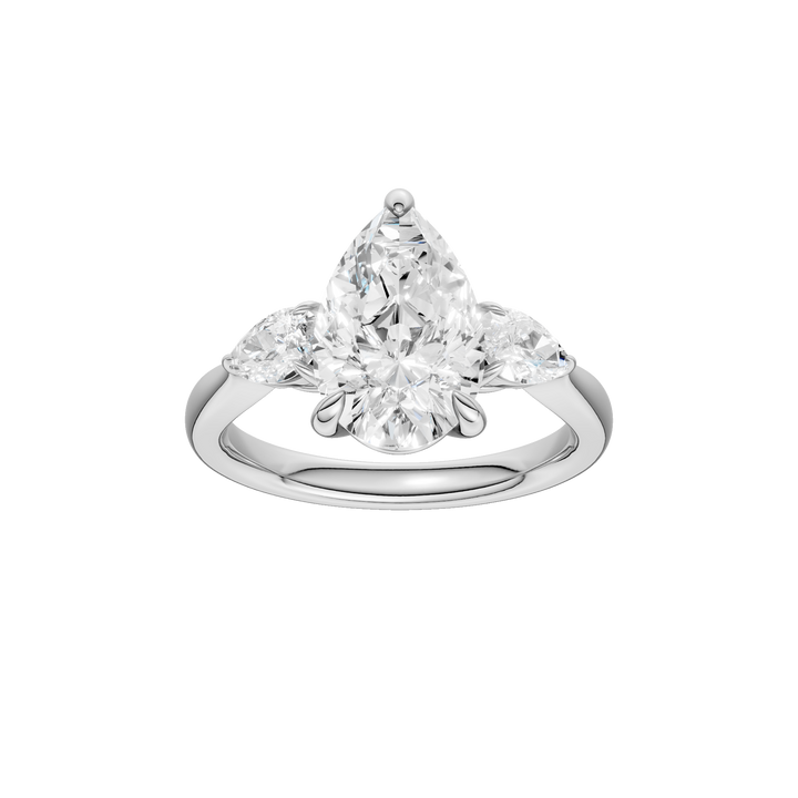 3 Stone Ring (Pear) in 14K White Gold – Silvadi Jewelry Aurora CO