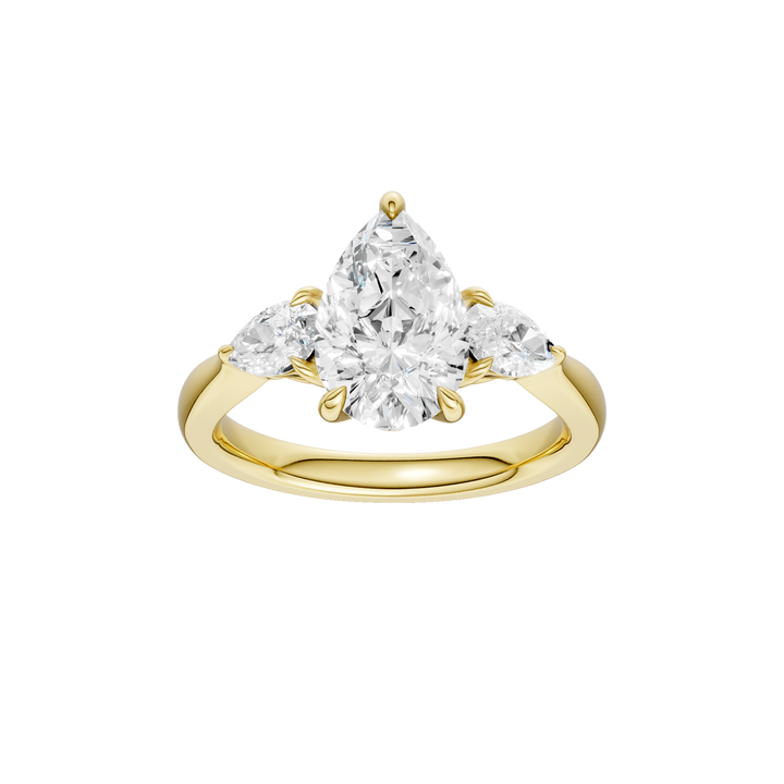 3 Stone Ring (Pear) in 14K Yellow Gold – Silvadi Jewelry Aurora CO