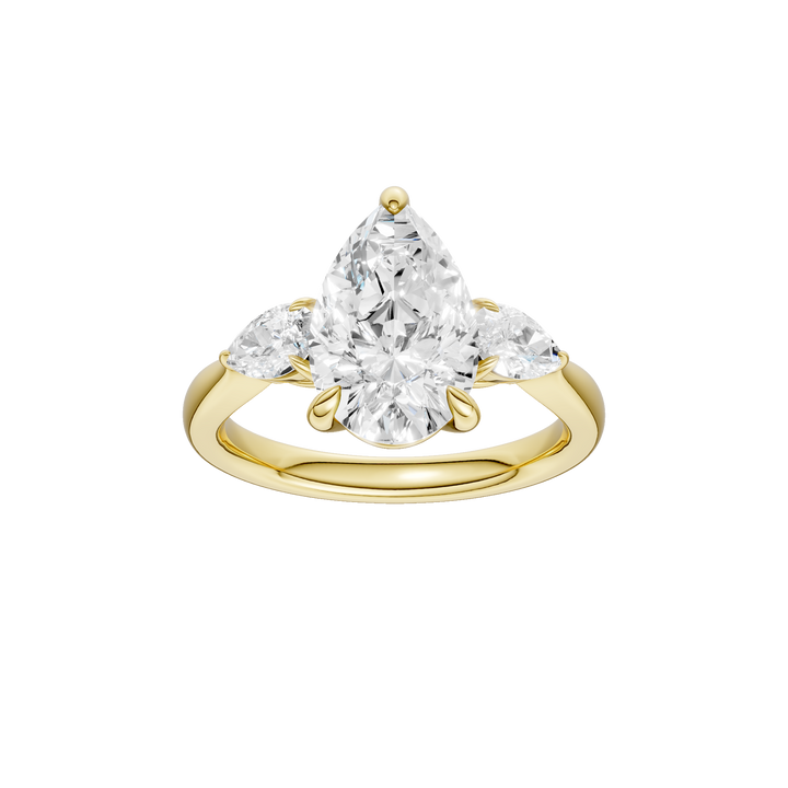 3 Stone Ring (Pear) in 14K Yellow Gold – Silvadi Jewelry Aurora CO