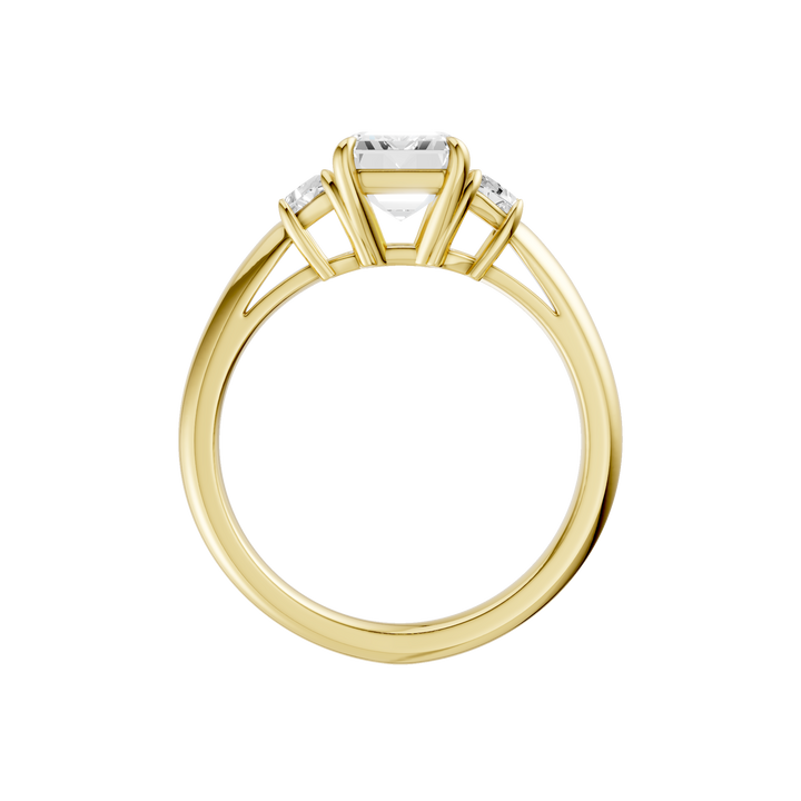 3-Stone Engagement Ring (Emerald + Trapezoid) in 14K Yellow Gold – Silvadi Jewelry Aurora CO