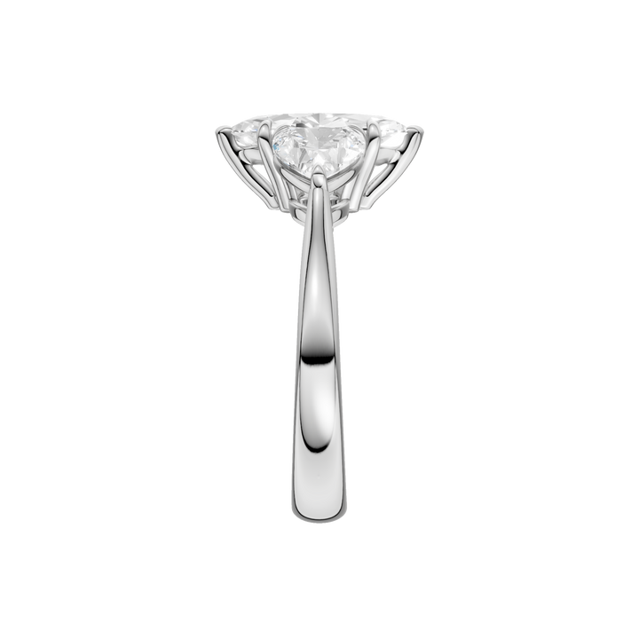 3-Stone Engagement Ring (Marquise + Heart) in 14K White Gold – Silvadi Jewelry Aurora CO