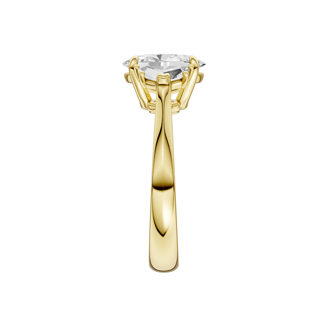 3-Stone Engagement Ring (Oval + Epaulette) in 14K Yellow Gold – Silvadi Jewelry Aurora CO