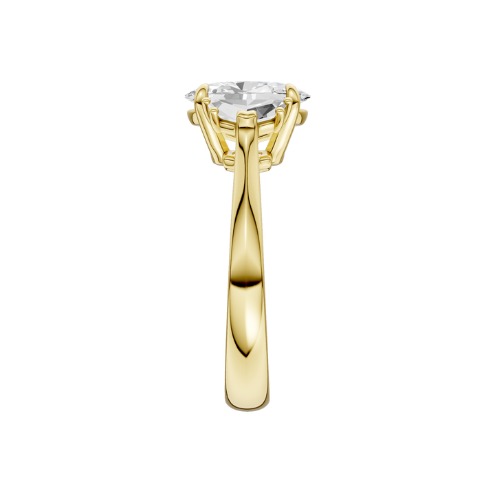 3-Stone Engagement Ring (Oval + Epaulette) in 14K Yellow Gold – Silvadi Jewelry Aurora CO