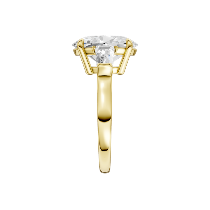 3-Stone Engagement Ring (Oval + Tapered Baguette) in 14K Yellow Gold – Silvadi Jewelry Aurora CO