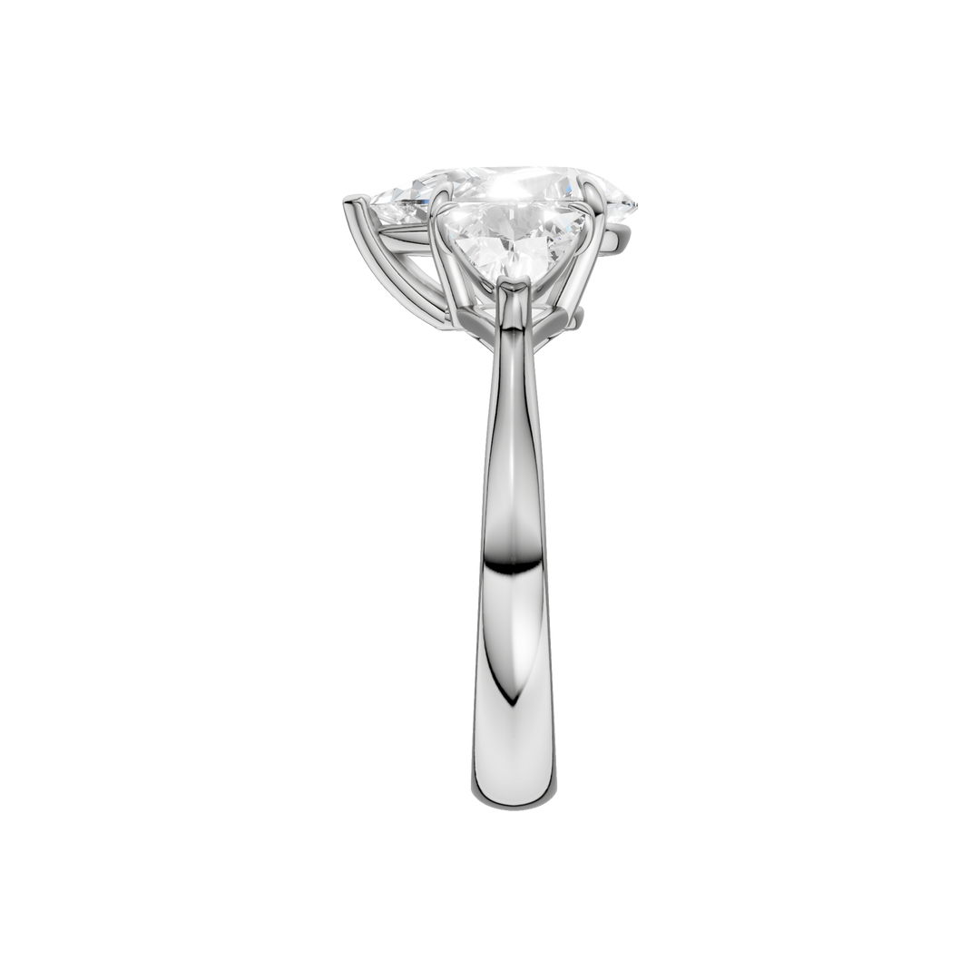 3-Stone Engagement Ring (Pear + Trillion) in 14K White Gold – Silvadi Jewelry Aurora CO