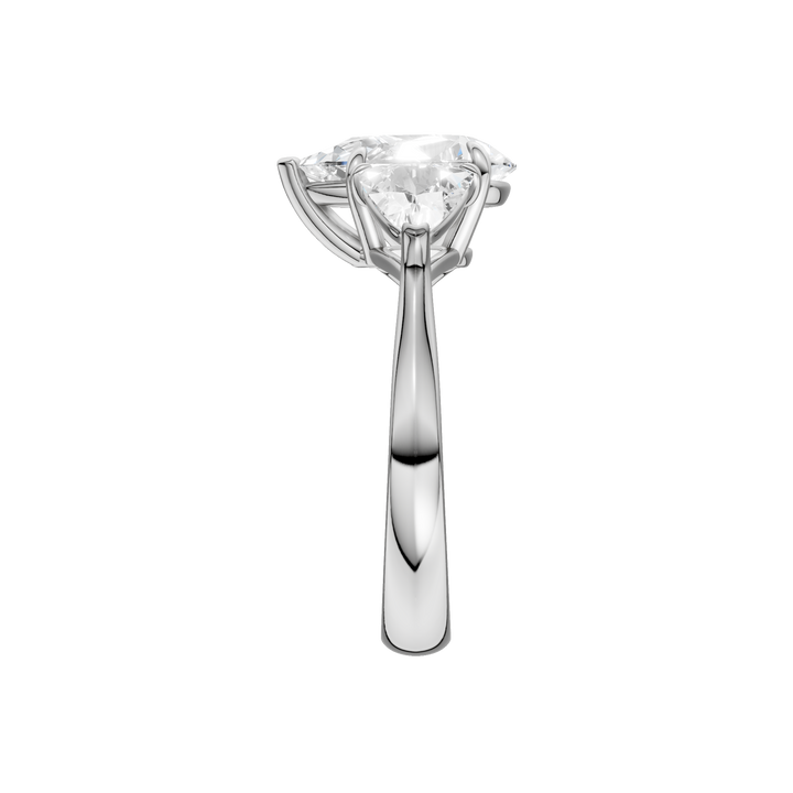 3-Stone Engagement Ring (Pear + Trillion) in 14K White Gold – Silvadi Jewelry Aurora CO