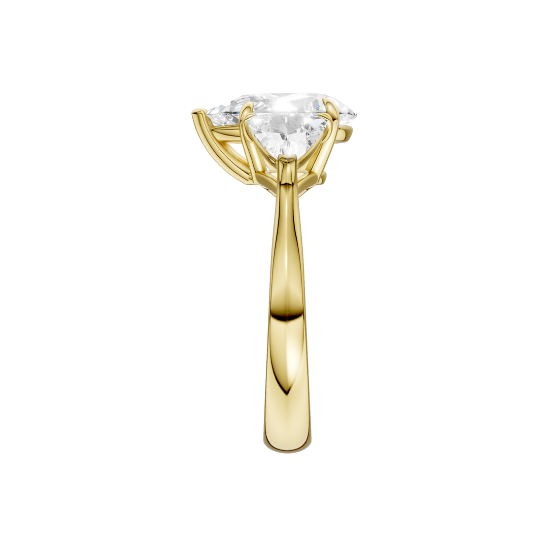 3-Stone Engagement Ring (Pear + Trillion) in 14K Yellow Gold – Silvadi Jewelry Aurora CO