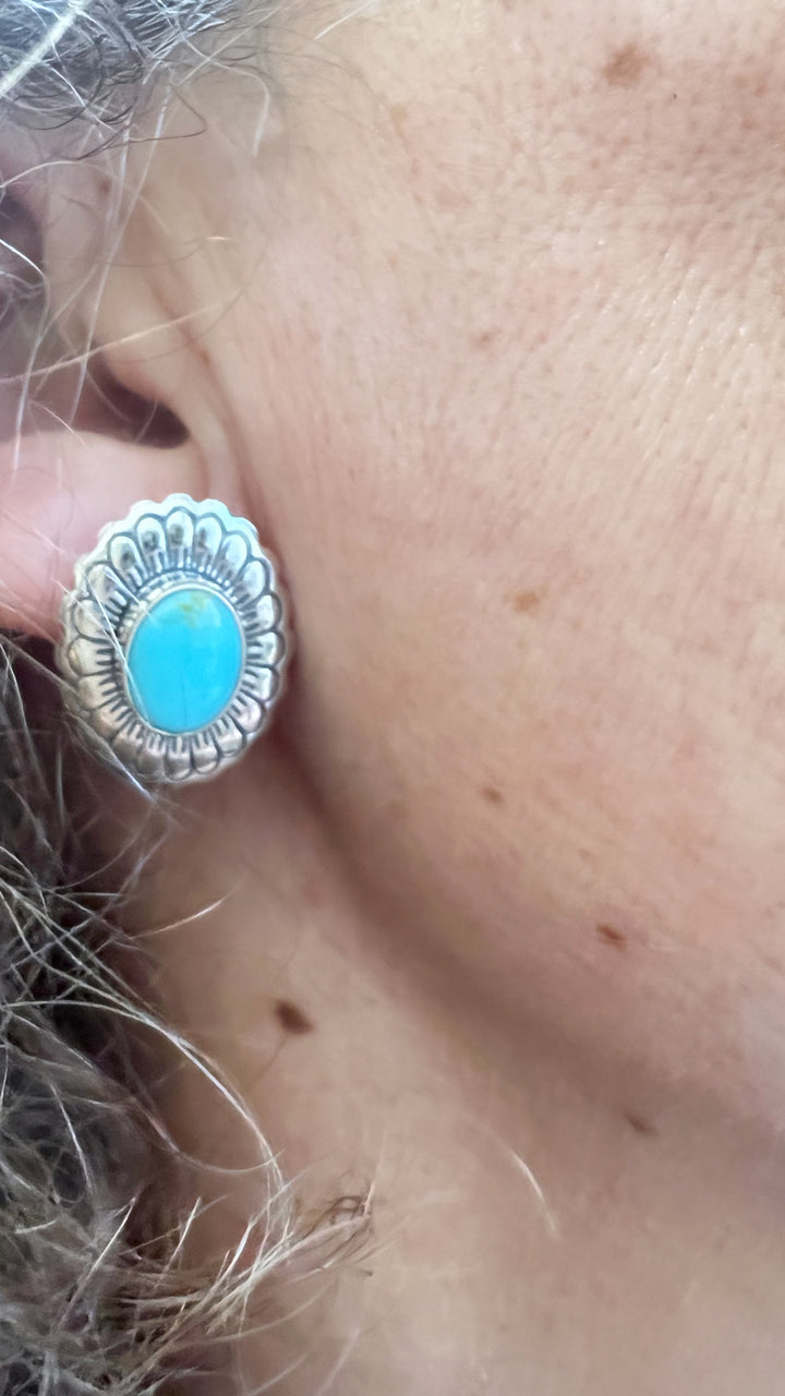 Turquoise Concho Studs