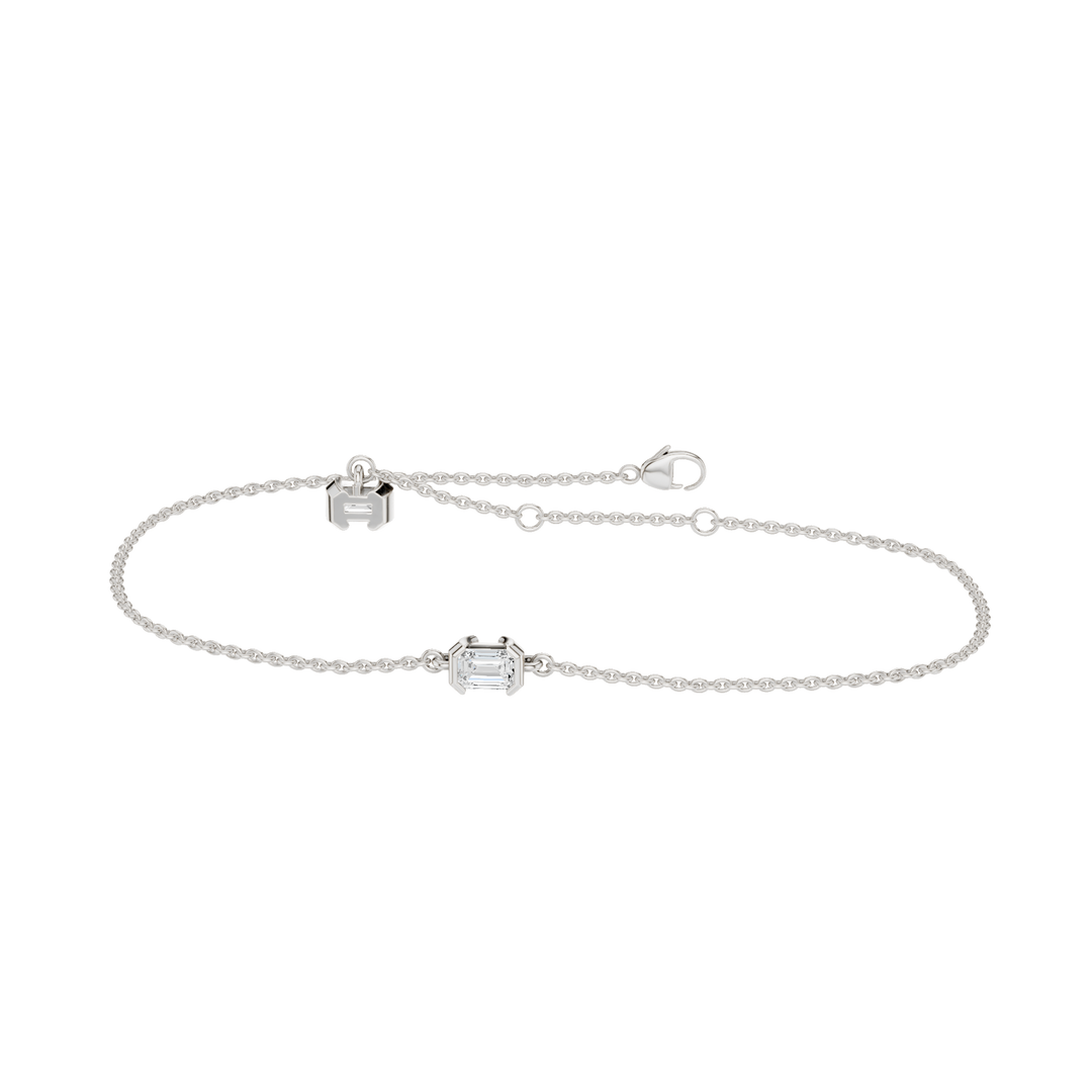 4-Prong Solitaire Bracelet (Emerald) in 14K White Gold – Silvadi Jewelry Aurora CO