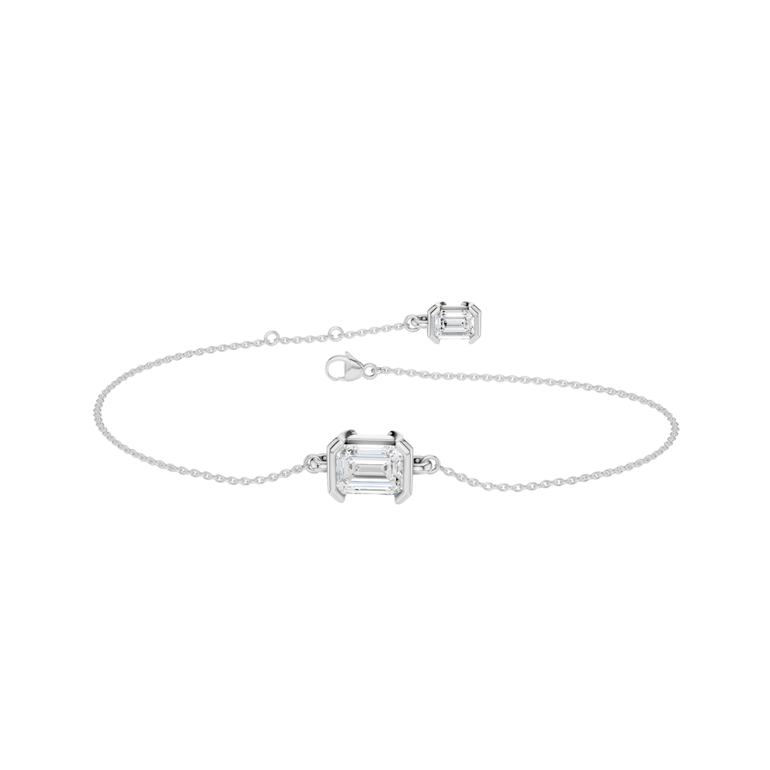 4-Prong Solitaire Bracelet (Emerald) in 14K White Gold – Silvadi Jewelry Aurora CO