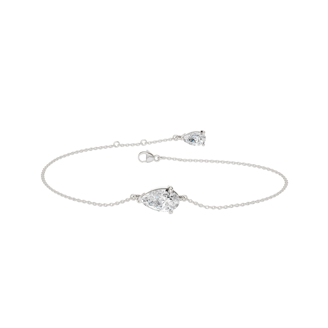 4-Prong Solitaire Bracelet (Pear) in 14K White Gold – Silvadi Jewelry Aurora CO