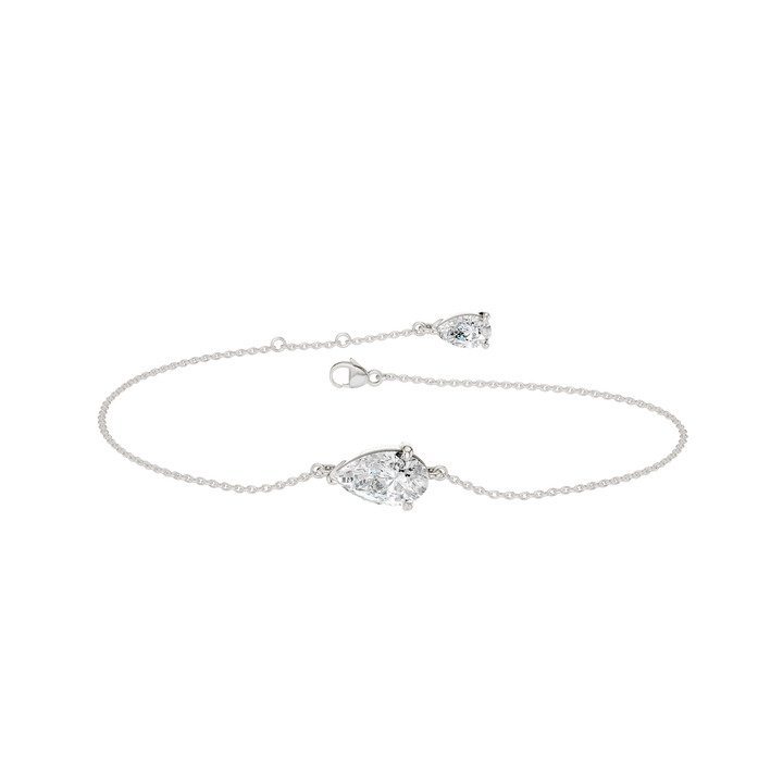 4-Prong Solitaire Bracelet (Pear) in 14K White Gold – Silvadi Jewelry Aurora CO