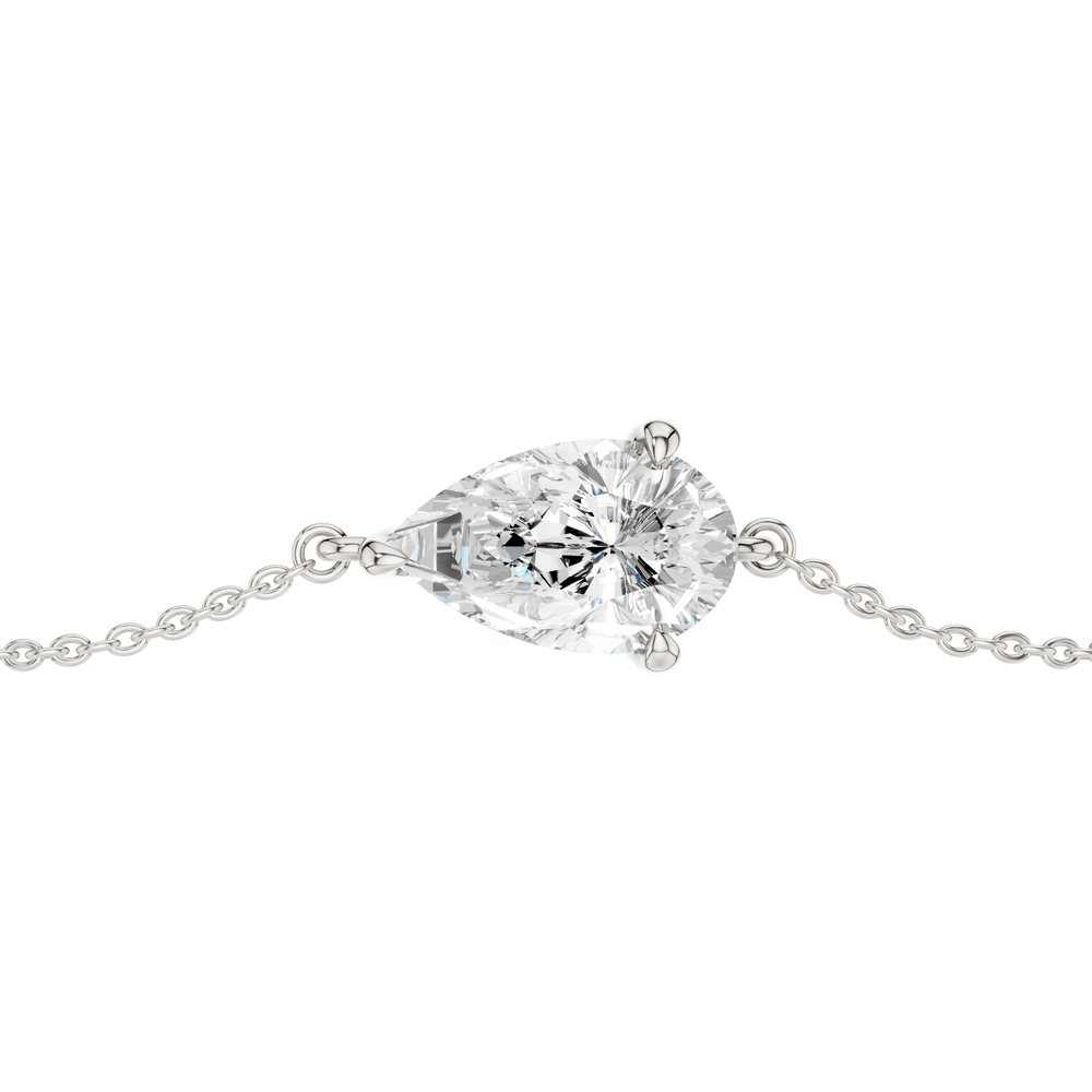 4-Prong Solitaire Bracelet (Pear) in 14K White Gold – Silvadi Jewelry Aurora CO