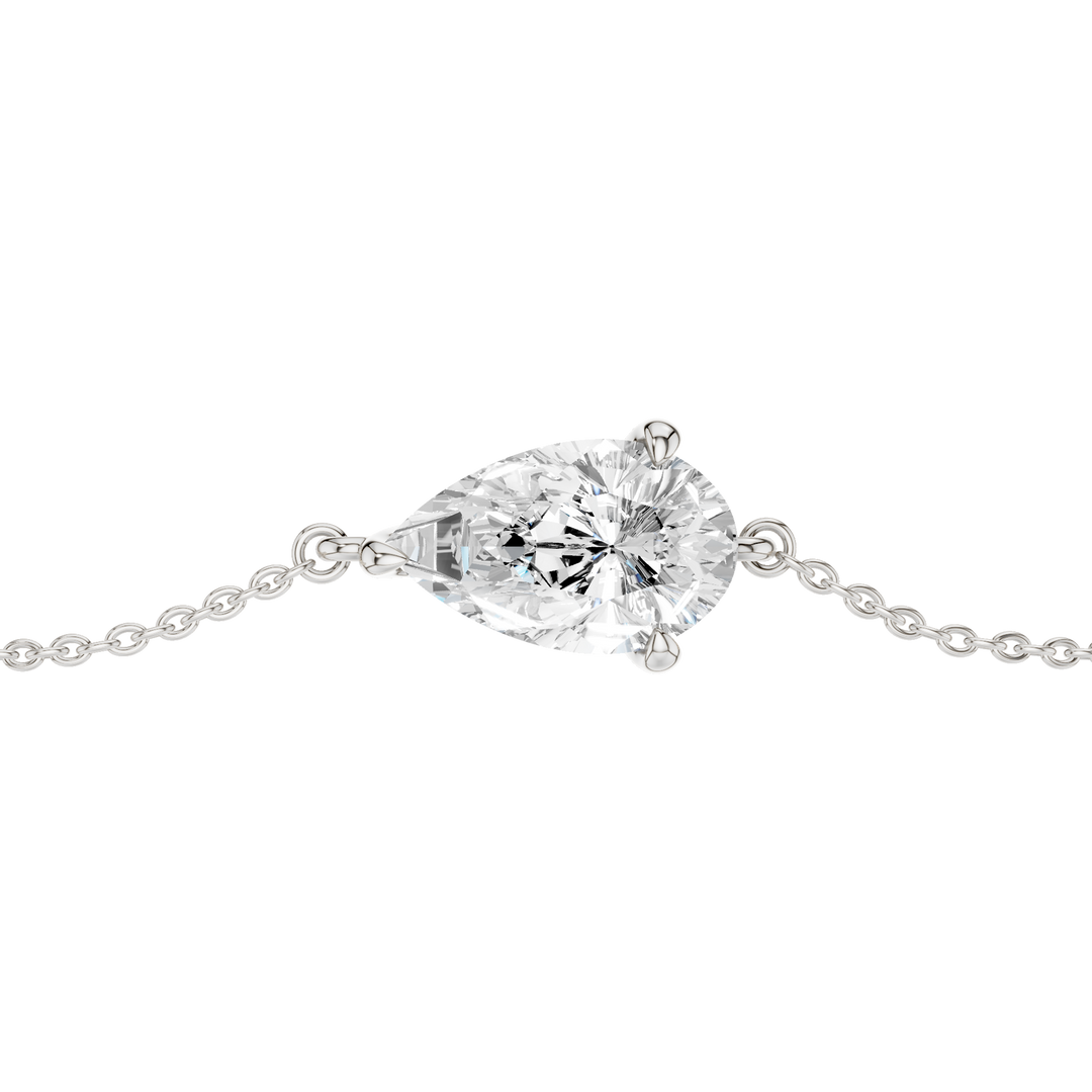 4-Prong Solitaire Bracelet (Pear) in 14K White Gold – Silvadi Jewelry Aurora CO