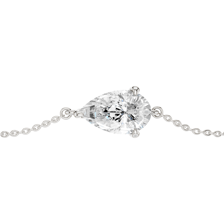 4-Prong Solitaire Bracelet (Pear) in 14K White Gold – Silvadi Jewelry Aurora CO