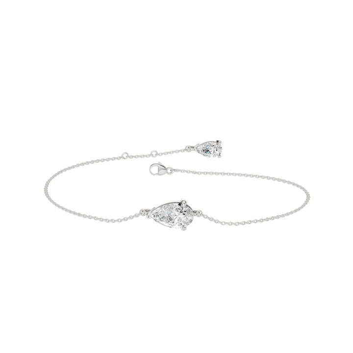 4-Prong Solitaire Bracelet (Pear) in 14K White Gold – Silvadi Jewelry Aurora CO