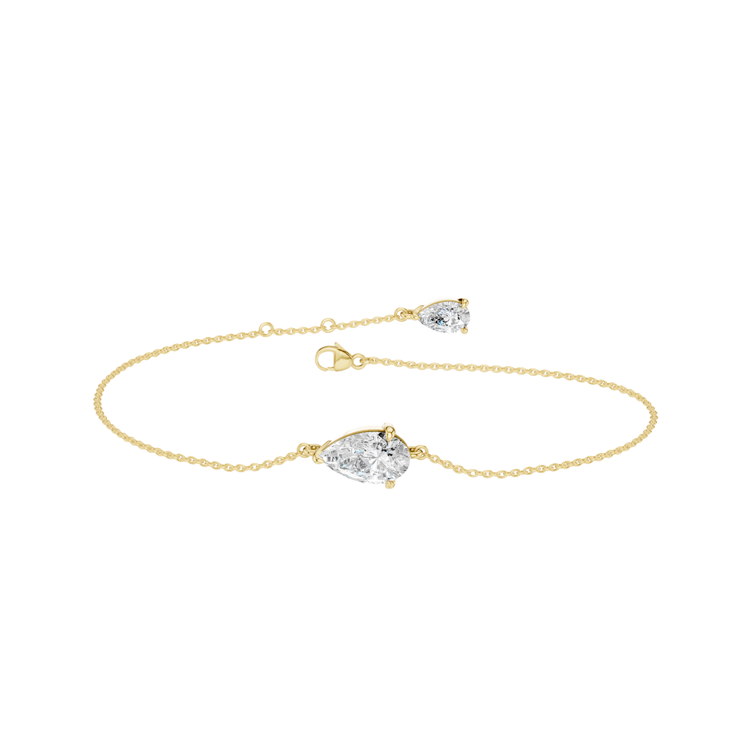 4-Prong Solitaire Bracelet (Pear) in 14K Yellow Gold – Silvadi Jewelry Aurora CO
