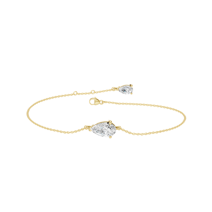 4-Prong Solitaire Bracelet (Pear) in 14K Yellow Gold – Silvadi Jewelry Aurora CO