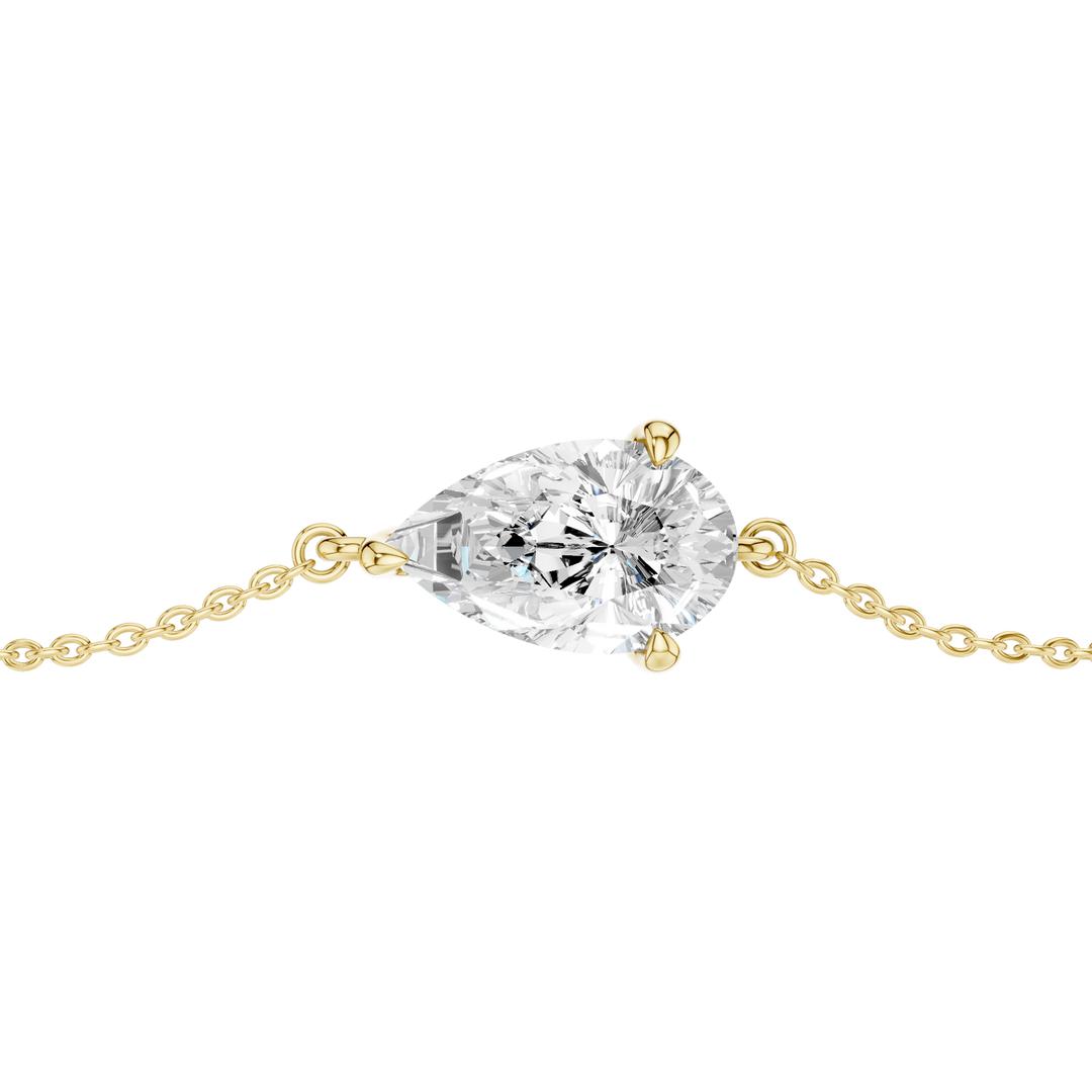 4-Prong Solitaire Bracelet (Pear) in 14K Yellow Gold – Silvadi Jewelry Aurora CO