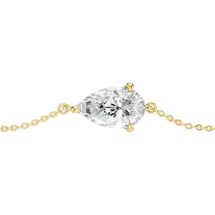 4-Prong Solitaire Bracelet (Pear) in 14K Yellow Gold – Silvadi Jewelry Aurora CO