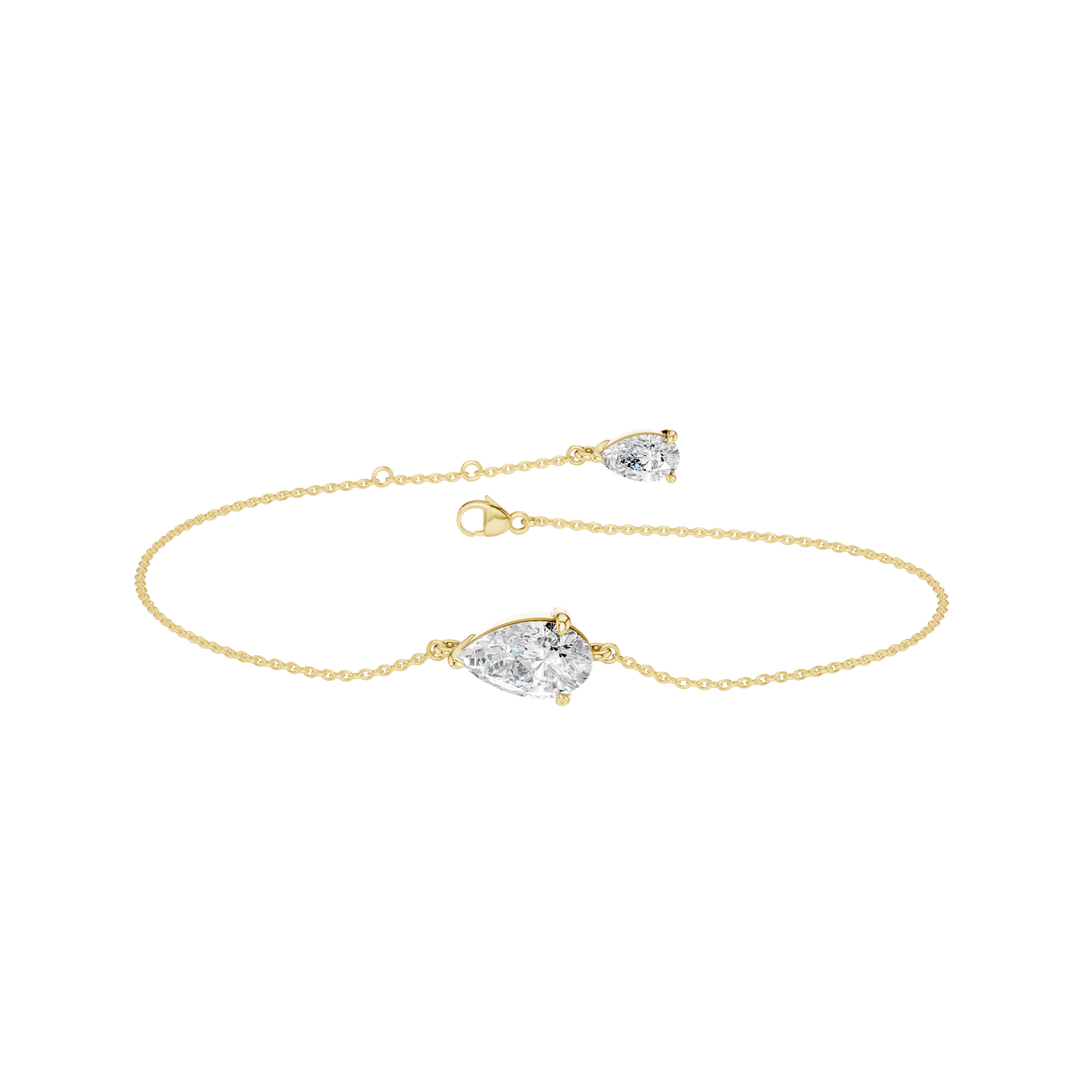 4-Prong Solitaire Bracelet (Pear) in 14K Yellow Gold – Silvadi Jewelry Aurora CO