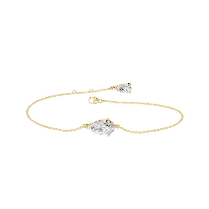 4-Prong Solitaire Bracelet (Pear) in 14K Yellow Gold – Silvadi Jewelry Aurora CO