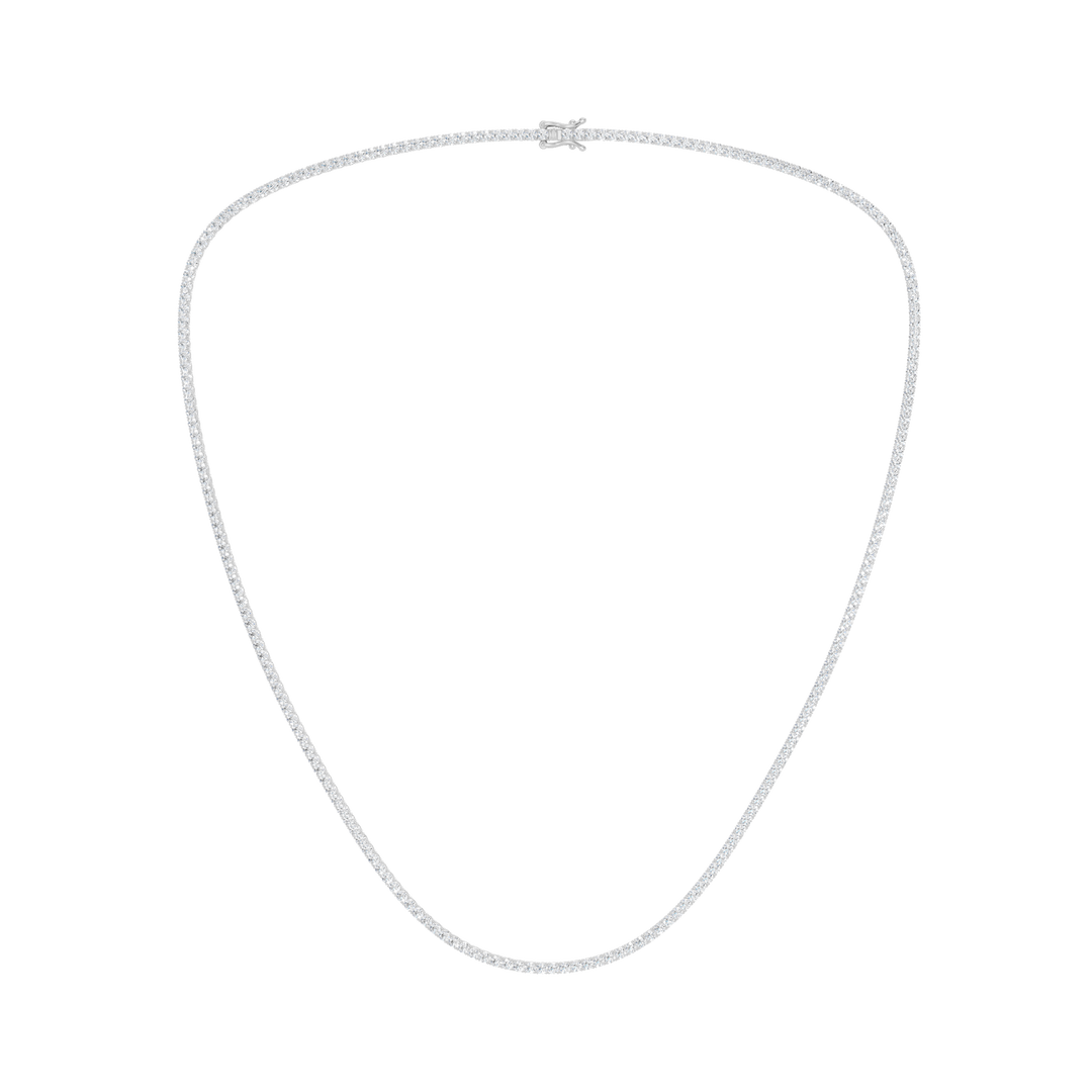 4-Prong Straight-line Tennis Necklace (Round) in 14K White Gold – Silvadi Jewelry Aurora CO
