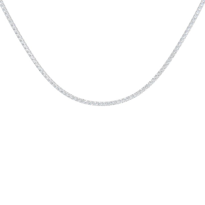 4-Prong Straight-line Tennis Necklace (Round) in 14K White Gold – Silvadi Jewelry Aurora CO