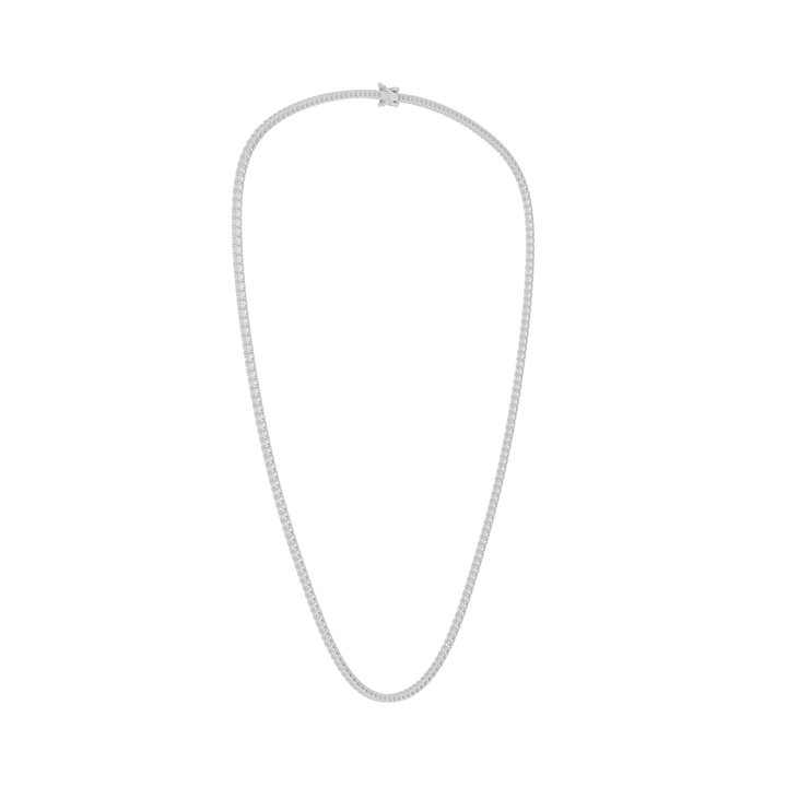 4-Prong Straight-line Tennis Necklace (Round) in 14K White Gold – Silvadi Jewelry Aurora CO