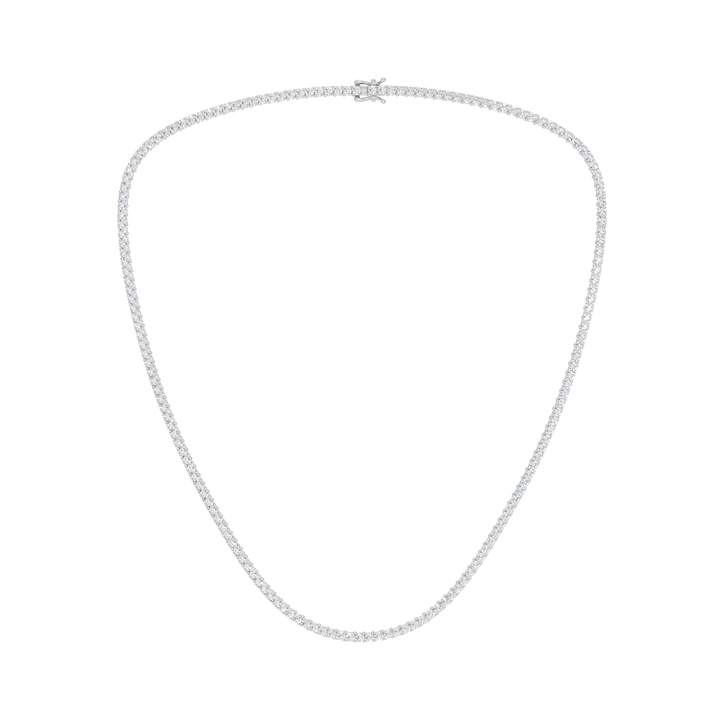 4-Prong Straight-line Tennis Necklace (Round) in 14K White Gold – Silvadi Jewelry Aurora CO