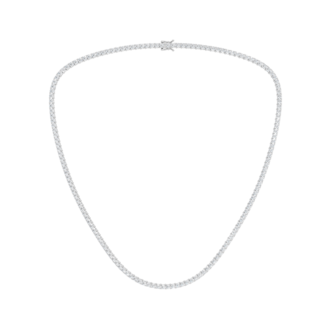 4-Prong Straight-line Tennis Necklace (Round) in 14K White Gold – Silvadi Jewelry Aurora CO