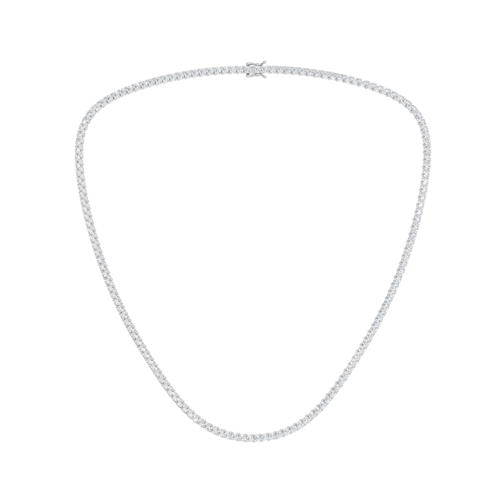 4-Prong Straight-line Tennis Necklace (Round) in 14K White Gold – Silvadi Jewelry Aurora CO