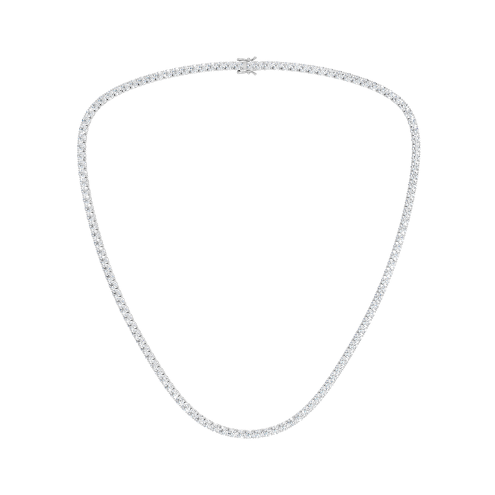 4-Prong Straight-line Tennis Necklace (Round) in 14K White Gold – Silvadi Jewelry Aurora CO