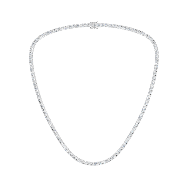 4-Prong Straight-line Tennis Necklace (Round) in 14K White Gold – Silvadi Jewelry Aurora CO